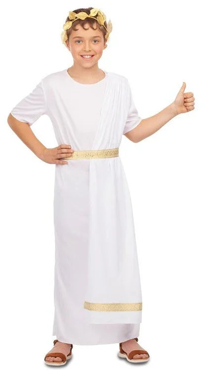 Disfraz de Noble Romano Blanco para Niño Senadores Romanos Viving